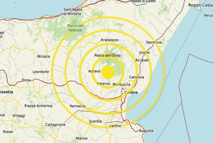 Terremoto Catania: scossa di magnitudo 4.5 sveglia la Sicilia orientale