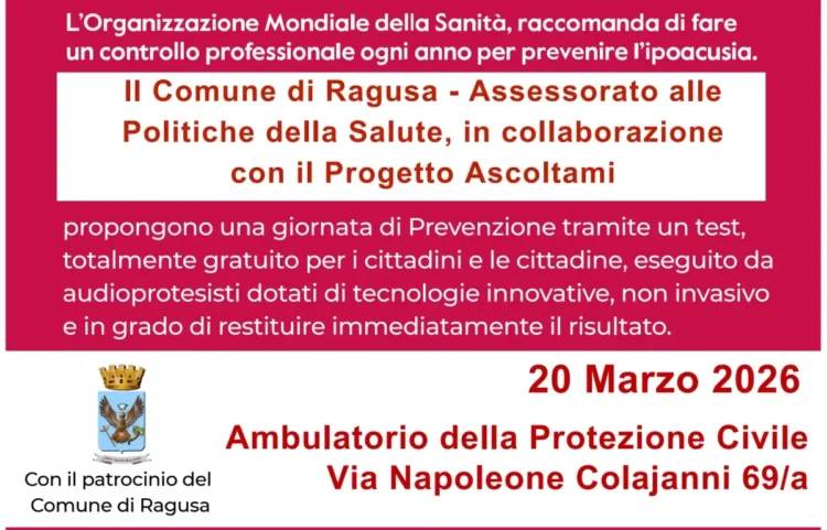 Ragusa, test gratuiti per udito