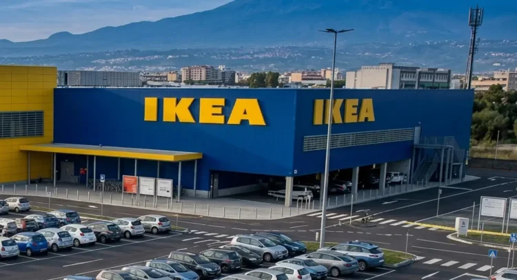 Clienti e personale radunati nel parcheggio dell'Ikea di Catania durante l'evacuazione per lo spray al peperoncino; sul posto vigili del fuoco, carabinieri e 118. www.quotidianodiragusa.it