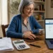 Persona che consulta la dichiarazione 730 precompilata 2026 sul computer di casa.