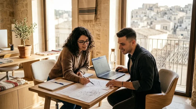 Giovani lavoratori under 30 in un'impresa locale di Vittoria che accede alle agevolazioni TARI 2026