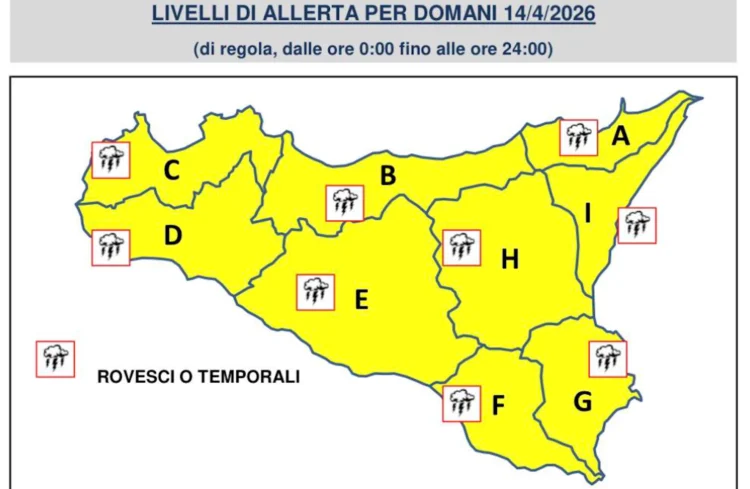 Maltempo Sicilia allerta meteo gialla della protezione Civile