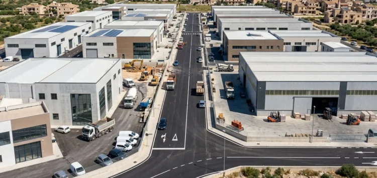 Veduta aerea di una zona artigianale