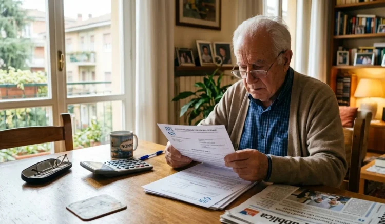 Una persona anziana consulta i requisiti per l'assegno sociale