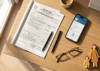 Documenti Isee e smartphone con applicazione Inps per la richiesta di aumento dell'Assegno unico