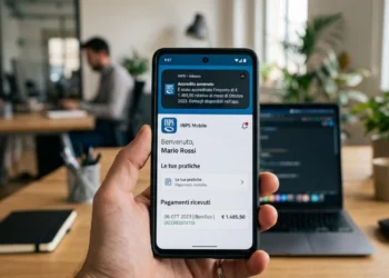 Notifica INPS accredito Assegno Unico Maggio 2026 su smartphone.