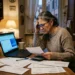 Donna che controlla le bollette di luce e gas dopo l'aumento di aprile 2026