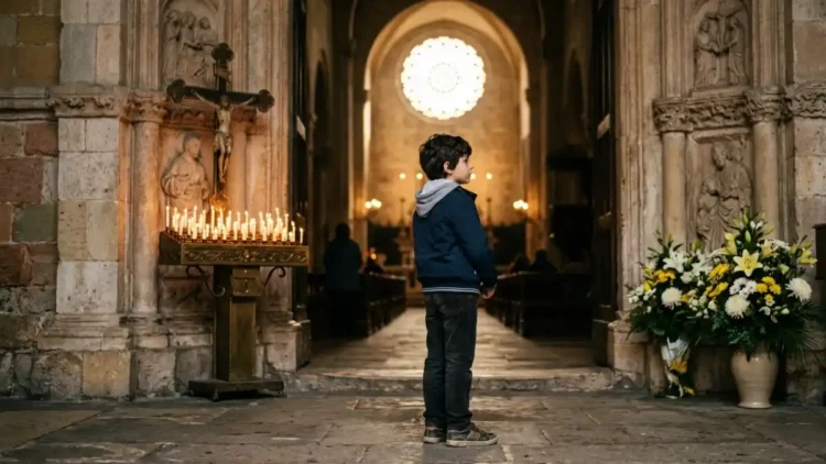 Ingresso del Santuario di Padre Pio a San Giovanni Rotondo, meta del pellegrinaggio della famiglia ragusana con il bambino autistico.