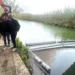 Barriera galleggiante in acciaio per il recupero della plastica nel fiume Irminio a Scicli