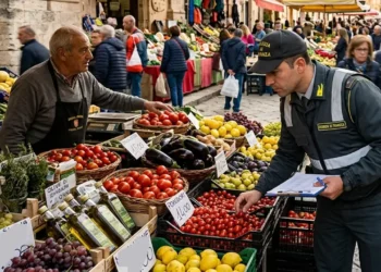 Controlli della Guardia di Finanza al mercato settimanale di Vittoria, Ragusa