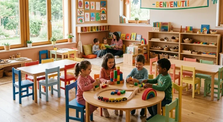 Interno di un asilo nido moderno per il bonus 2026