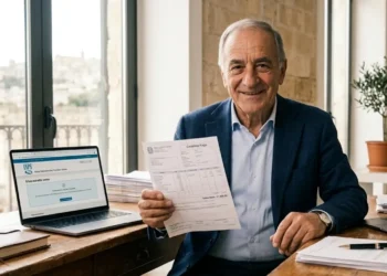 Lavoratore che controlla la busta paga con il bonus Maroni 2026 per il posticipo della pensione anticipata