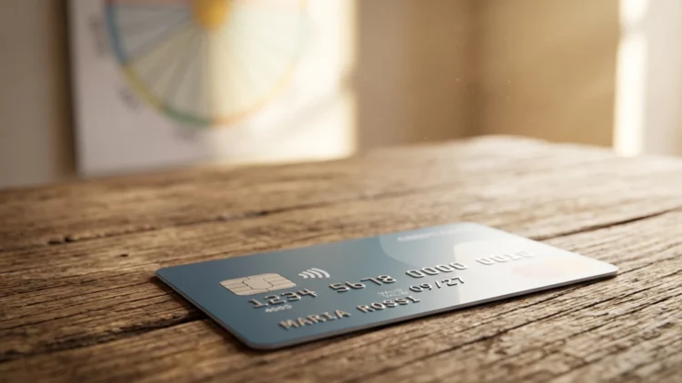 Una carta di pagamento elettronica su un tavolo da ufficio che rappresenta l'Assegno di Inclusione 2026