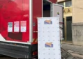 Il motorhome della campagna Salute a Bordo dell ASP di Ragusa parcheggiato in una piazza per gli screening.