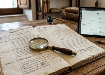 Registro storico e albero genealogico digitale per la ricerca di cognomi italiani rari.