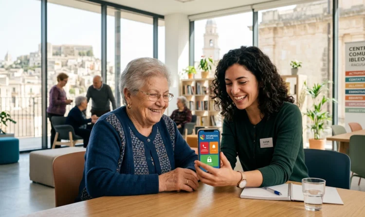Consegna di smartphone agli anziani di Ragusa per il contrasto alle truffe digitali e fisiche.
