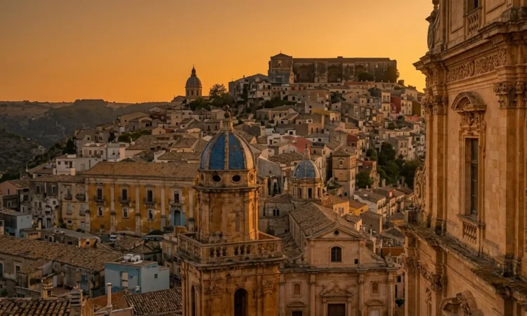 Facciate di edifici storici in pietra calcarea nel Centro storico di Ragusa Ibla, oggetto dei contributi comunali a fondo perduto per il restauro