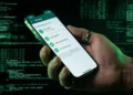 Schermata dello smartphone che mostra la sezione dispositivi collegati di WhatsApp per la sicurezza