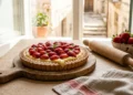 Crostata di fragole fresca con crema pasticcera e frolla senza riposo