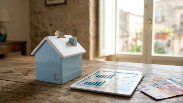 Grafici statistici dell'Assegno Unico Universale su un tablet e monete in euro