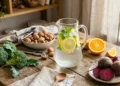 Alimenti sani come broccoli e agrumi per una dieta detox dopo l'alcol