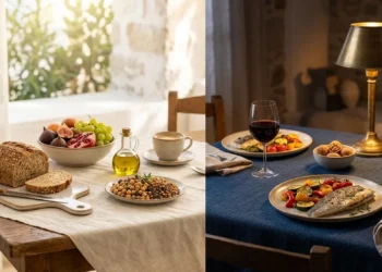 La nuova piramide 3D della dieta mediterranea distingue gli alimenti consigliati al mattino da quelli della sera in base ai ritmi circadiani