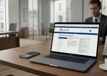 Schermo di un computer con il sito della Riscossione per la domanda di rottamazione quinquies