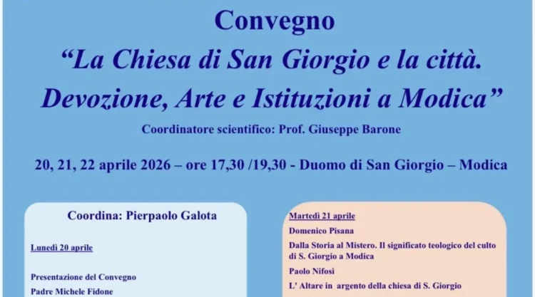 Il Duomo di San Giorgio ospita un convegno su fede, arte e urbanistica dal 20 al 22 aprile. Esperti a confronto sull'identità di Modica