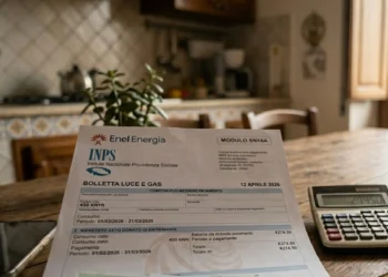 Bolletta dell'energia elettrica su un tavolo pronta per l'applicazione del Bonus bollette 2026