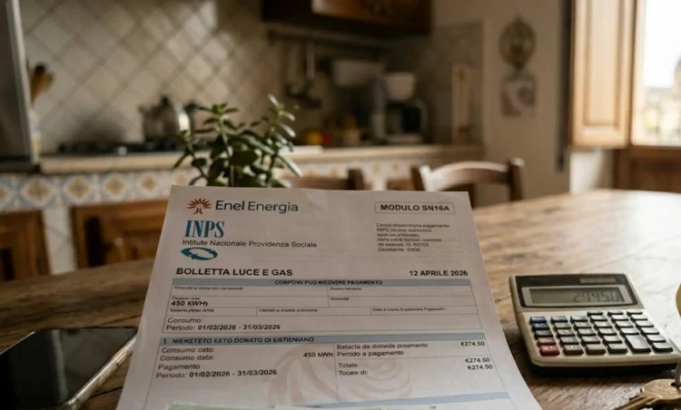 Bolletta dell'energia elettrica su un tavolo pronta per l'applicazione del Bonus bollette 2026