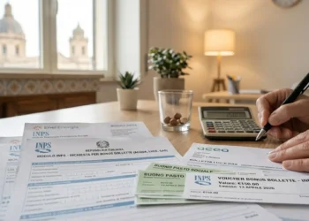 Bolletta dell'energia elettrica su un tavolo pronta per l'applicazione del bonus bollette 2026