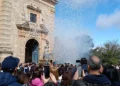 Il Santuario della Madonna di Gulfi a Chiaramonte durante i festeggiamenti.