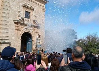 Il Santuario della Madonna di Gulfi a Chiaramonte durante i festeggiamenti.