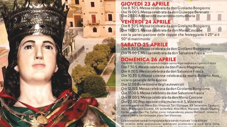 Celebrazioni in onore di San Vincenzo Martire ad Acate con corteo storico