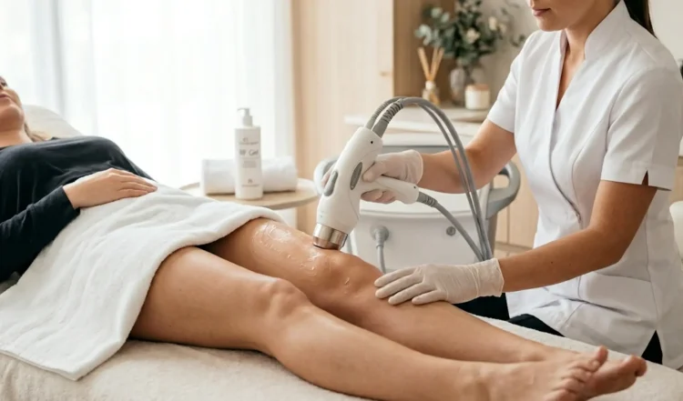 Trattamento estetico professionale per drenare le gambe gonfie e rimodellare i tessuti.
