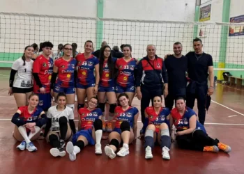 Azione di gioco durante la sfida play off dell'ASD Giarratana Volley
