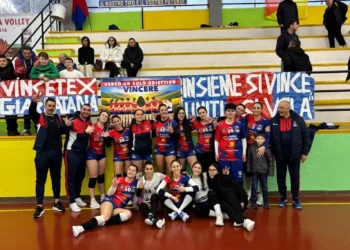 Giocatrici dell'ASD Giarratana Volley durante una gara di Serie D