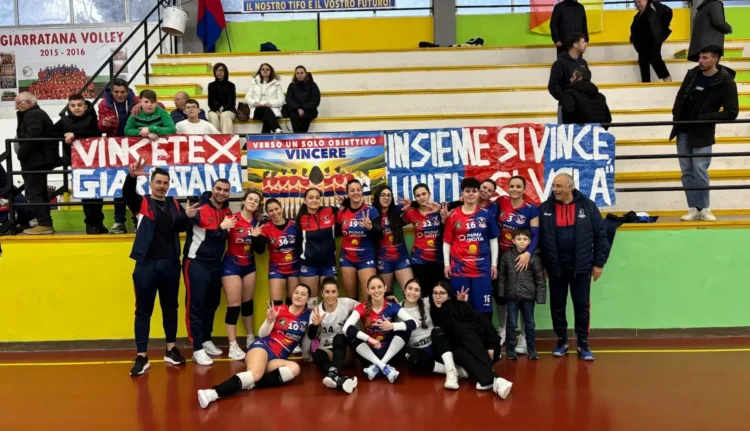 Giocatrici dell'ASD Giarratana Volley durante una gara di Serie D