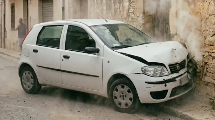 Paura a Modica: auto trancia tubo del gas dopo urto con un muro