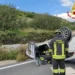 Vigili del Fuoco e Polizia sul luogo di un incidente stradale a Ragusa in contrada Pozzillo sulla SP81.