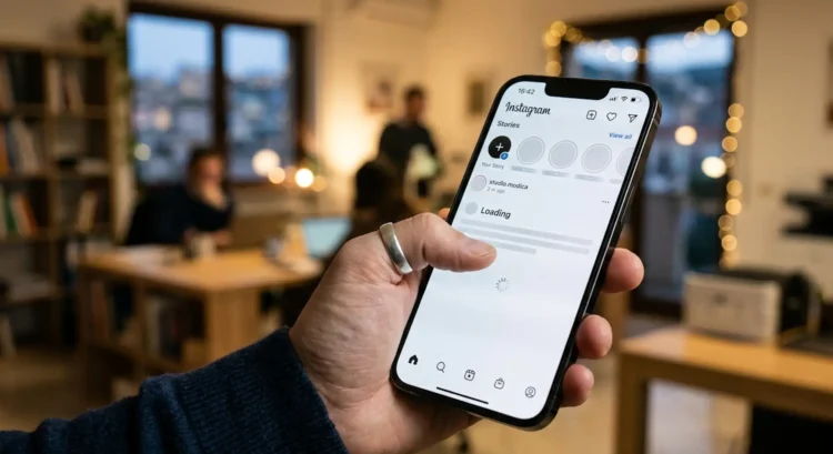 Schermata di Instagram con errore nel caricamento delle Storie