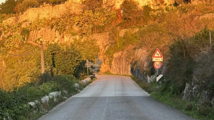 Tratto della strada provinciale 51 Modica-Passo Gatta interessato dai lavori