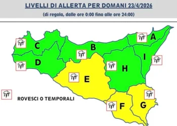 Maltempo in Sicilia: freddo balcanico e allerta gialla domani 23 aprile