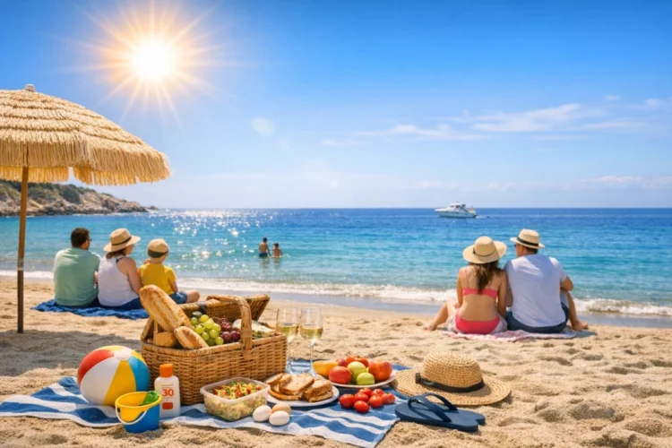 Spiaggia siciliana assolata con cielo limpido per le previsioni meteo Pasquetta Sicilia