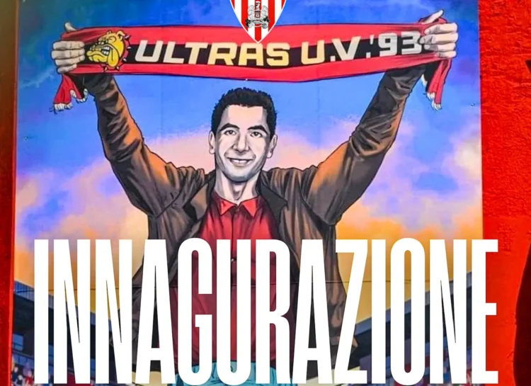 Il nuovo murales dedicato a Turi Ottone presso l'area esterna dello stadio Gianni Cosimo di Vittoria