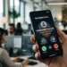 Smartphone che mostra una chiamata in arrivo con il nuovo sistema di numerazione AGCom