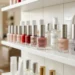 Esposizione di prodotti cosmetici e smalti in un salone di bellezza professionale