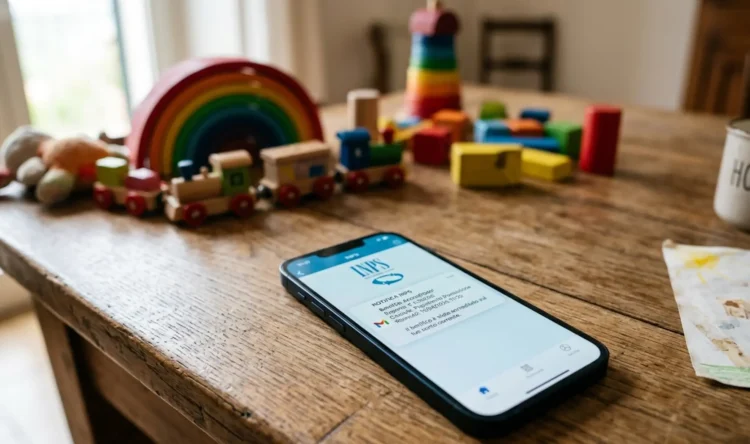 Notifica di pagamento dell'Assegno unico di aprile visualizzata su uno smartphone