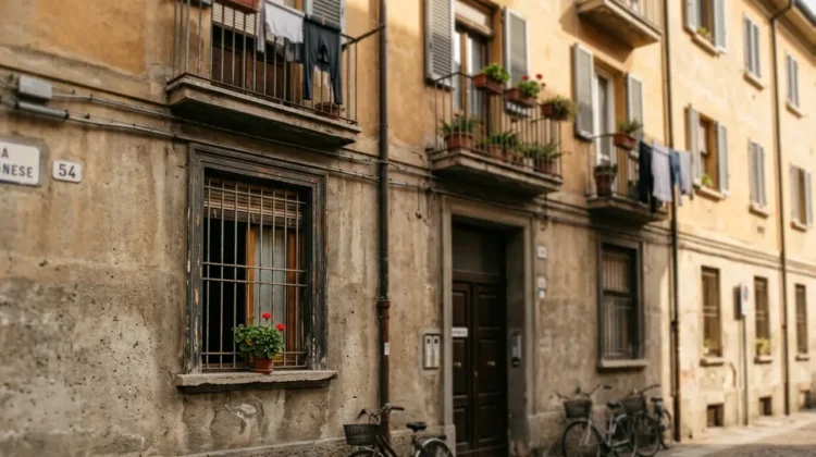 FOTO REPERTORIO - Palazzo residenziale nel quartiere Pilastro di Bologna con finestra aperta al secondo piano, luogo della caduta del bambino di 18 mesi