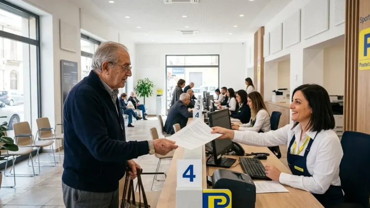 Pensionato allo sportello di un ufficio postale della provincia di Ragusa per ritirare la pensione di maggio 2026